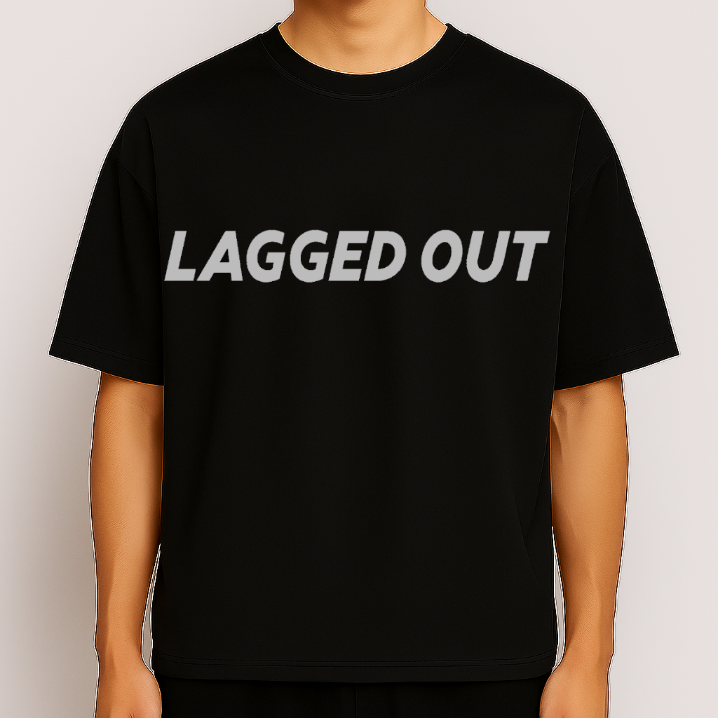 domination obsidian black lagged out t shirt tee