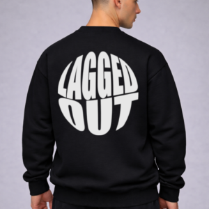 lagged out streetwear sweatshirt orb gaming obsidian black white graphic
