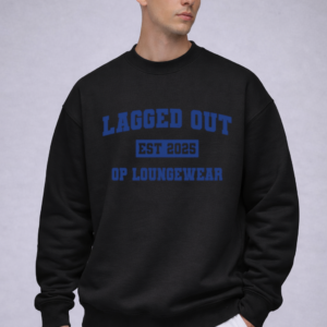 lagged out streetwear sweatshirt varsity op loungewear obsidian comfort gaming blue black