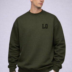 lagged out streetwear sweatshirt lo initial tag grove green comfort gaming black