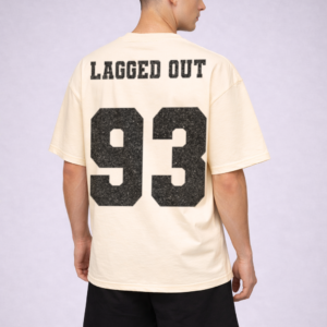 lagged out street tee 93 sports jersey squad gaming ghost desert sand yellow beige black number letter team