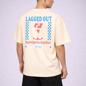 lagged out street tee laggy bad lag spawned in comfort beige desert blue red mascot