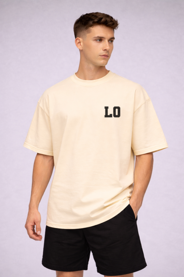 lagged out street tee lo initial tag desert yellow beige comfort gaming black