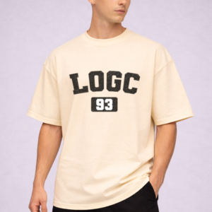 lagged out street tee lo initial varsity logc gaming club 93 desert beige yellow comfort gaming white black