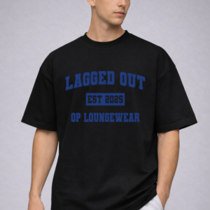 lagged out street tee lo initial varsity op loungewear obsidian comfort gaming blue black