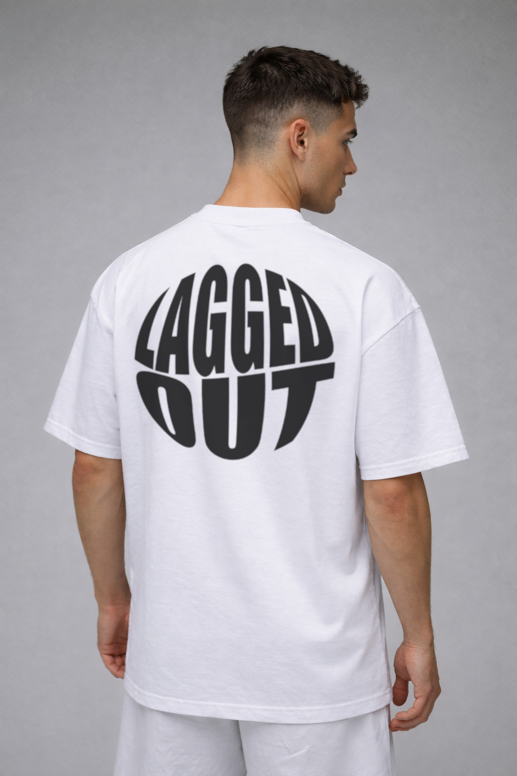lagged out street tee orb gaming ghost black white